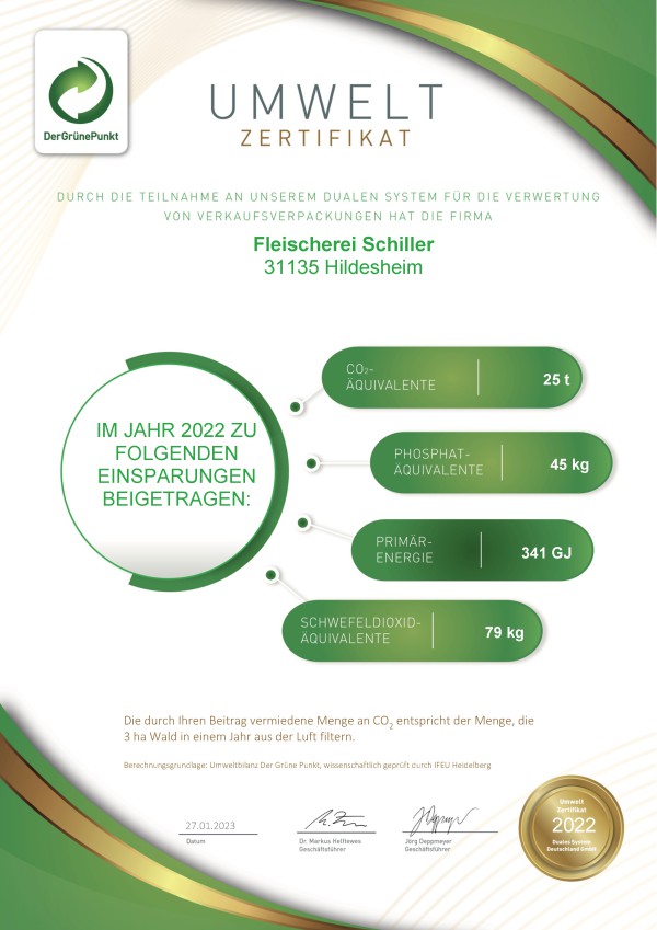 fleischerei schiller umweltzertifikat 2023 Seite 1