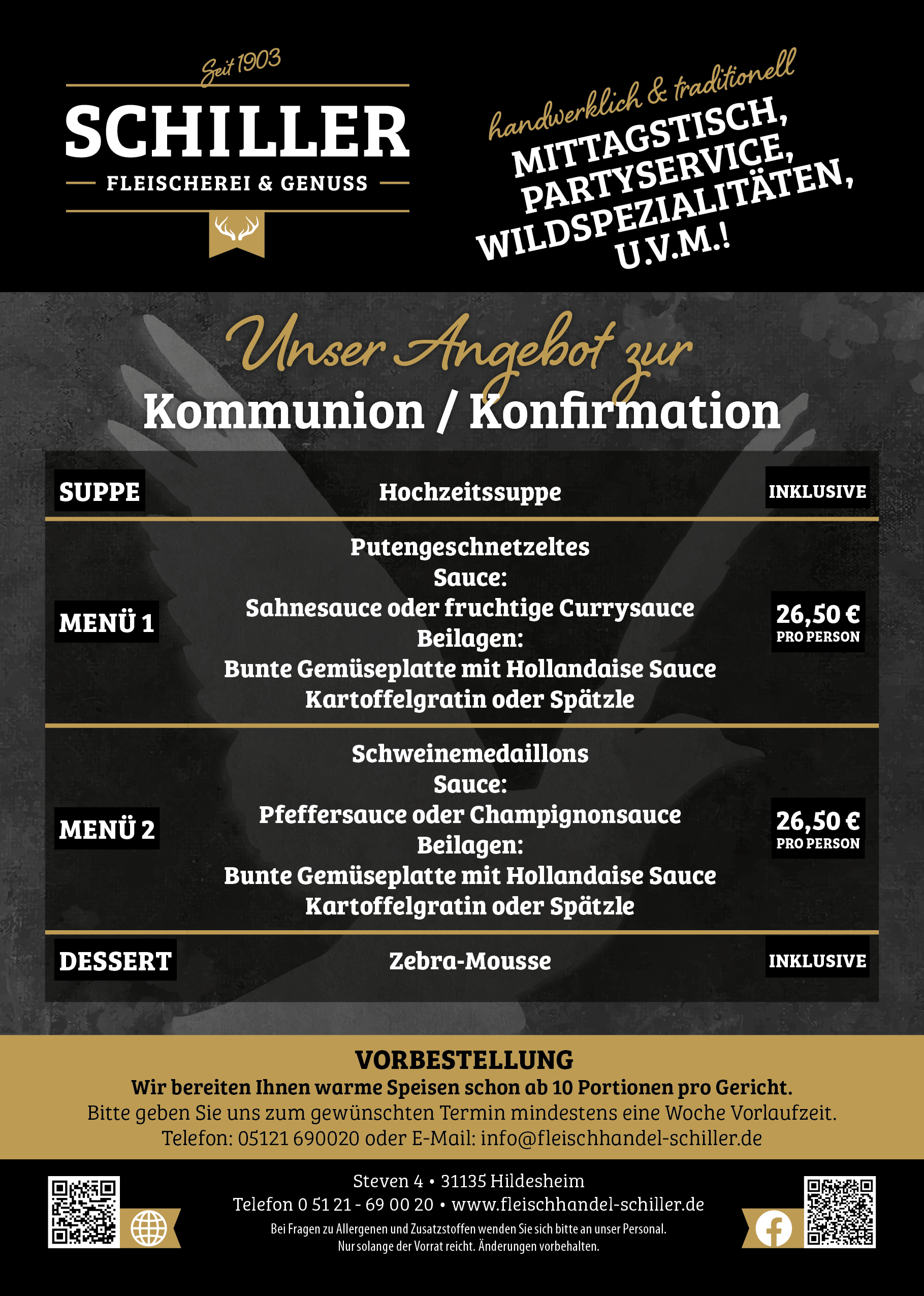 Unsere Angebote für Ihre Feier
